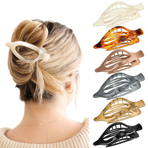 6Pcs Flat Hair Clips Claw