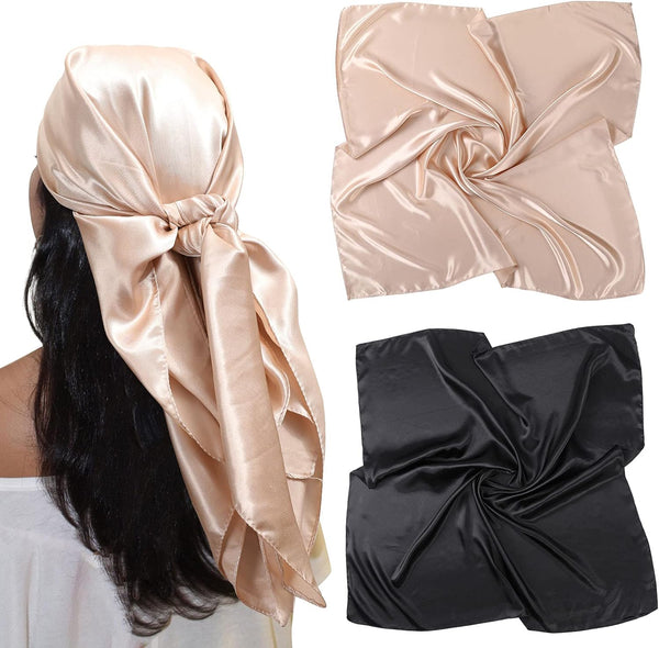 35” Large Satin Square Head Scarf (Pack of 2)