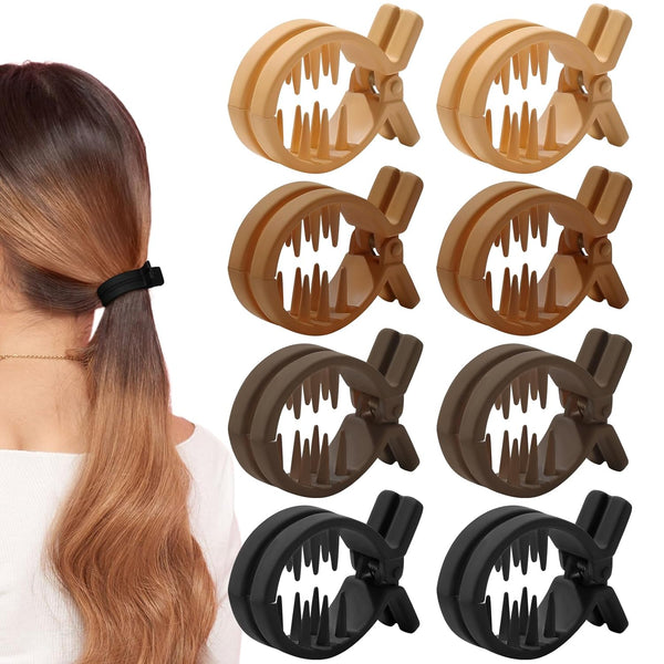 8Pcs Small Matte Hair Claw Clips for High Ponytail