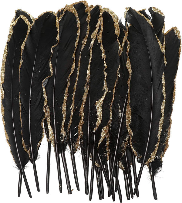 50pcs Dipped Gold & Silver Goose Feathers