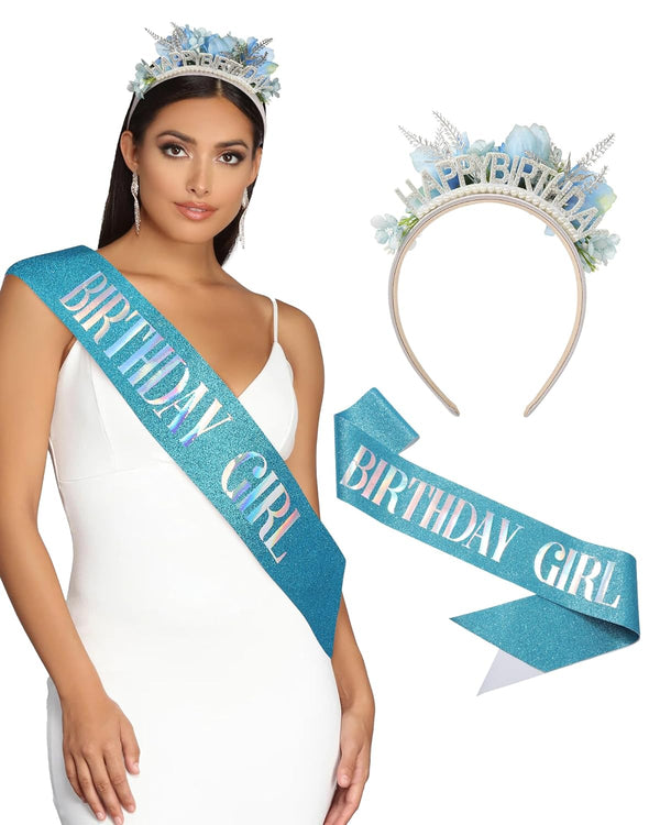 Birthday Girl Sash with Happy Birthday Headband