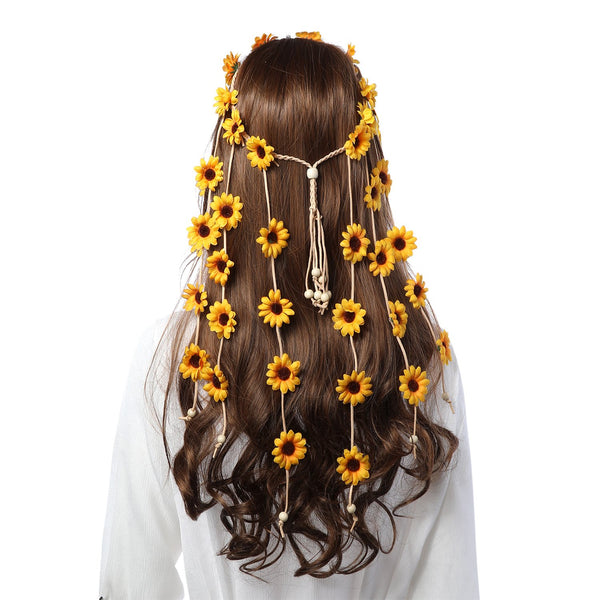 Sunflowers Hippie Headband Women Flower Crown